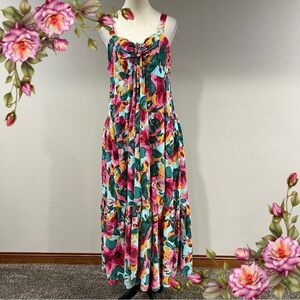 Terra & Sky Floral Maxi Dress